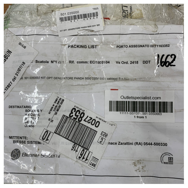 Fischer Panda 5000 220V S50 Deniz Jeneratörü Kablo Seti Solaris Yatları için