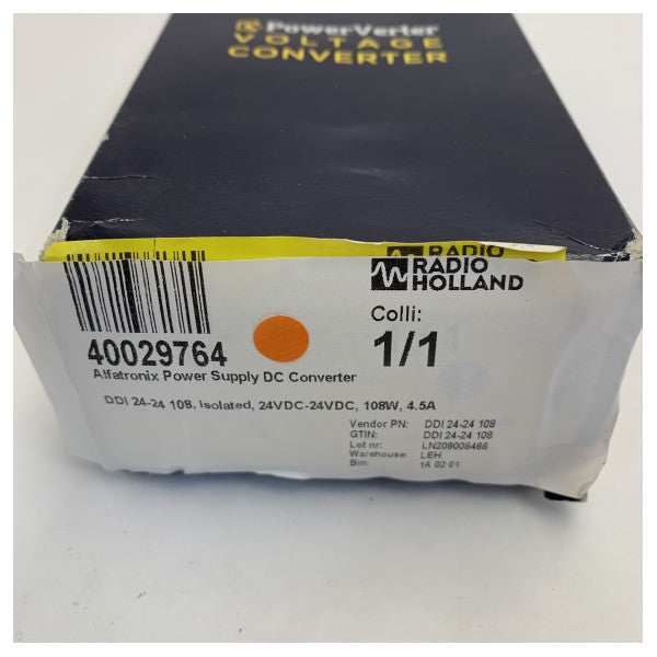 محول Alfatronix DDI 24-24 108W 4.5A DC-DC - من 24V إلى 24V