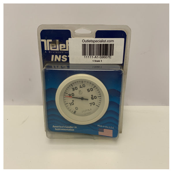 Teleflex 7000 U / min Tachometer Weiß - 59607e