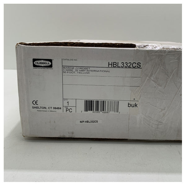 Hubbell 15 m cavo di alimentazione da terra giallo 32 ampere - 230V - HBL332CS