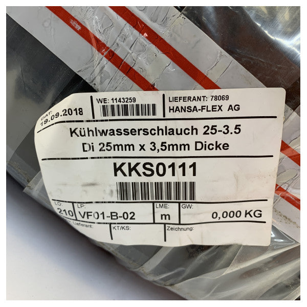 Mangueira de arrefecimento do motor Hansa Flex Marine 25mm x 3.5mm - M101025009