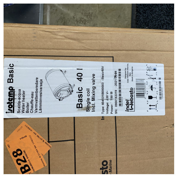 Isotemp 40L basis boiler stainless steel 230V - 604031B000003