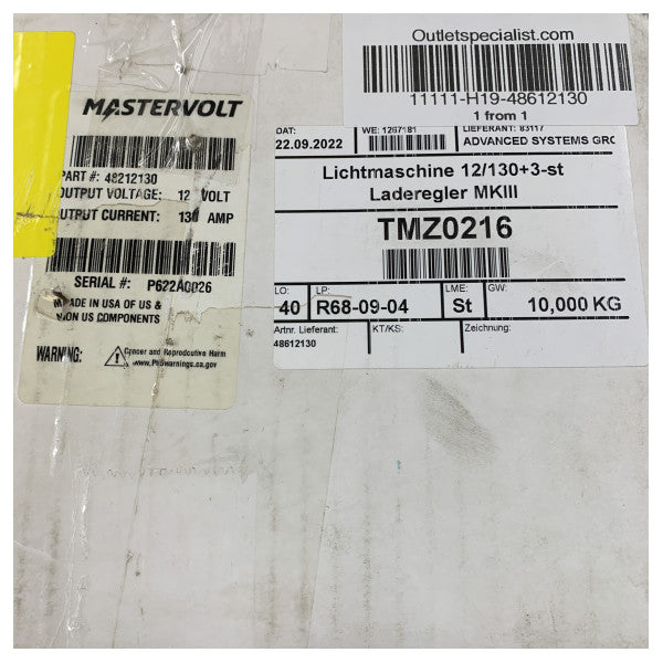 Mastervolt Alpha 12V / 130A III Високопродуктивний генератор з регулятором Alpha Pro