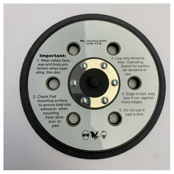 Plato de lija Mirka Velcro de 6 agujeros de 150 mm con respaldo 5/16 1975144