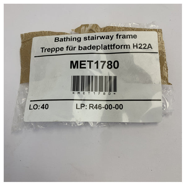 إطار سلم الاستحمام من الفولاذ المقاوم للصدأ من هانسي يخت مع مقبض 5 خطوات - MET1780