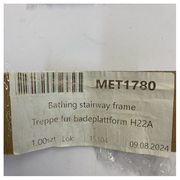 إطار سلم الاستحمام من الفولاذ المقاوم للصدأ من هانسي يخت مع مقبض 5 خطوات - MET1780