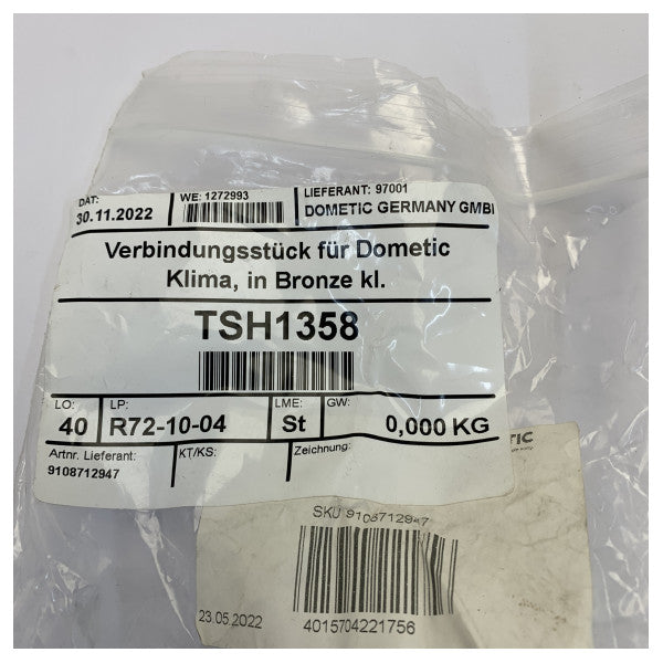 Dometic 真鍮ホース接続部品 BRZ 1.0ZMPT X 1.0ZHB - 9108712947