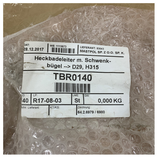 Scala da bagno pieghevole in acciaio inox a 3 gradini Hanse 315 e Dehler 29 - TBR0140