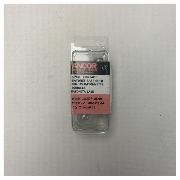 Ancor Bayoneta bombilla grado marino 1.04A 12V 13.3W