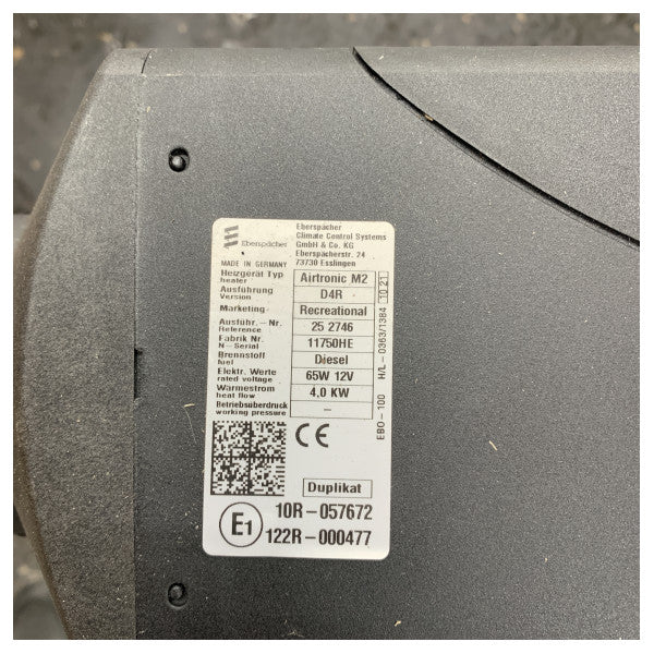Eberspacher Airtronic M2 D4R θαλάσσια ντίζελ θερμάστρα 12V κιτ με σωλήνες - 24.9002.01.0230