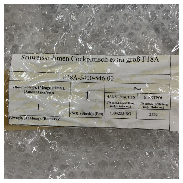 Estrutura de Suporte para Mesa de Cockpit em Aço Inoxidável Hanse Yachts - MET1515