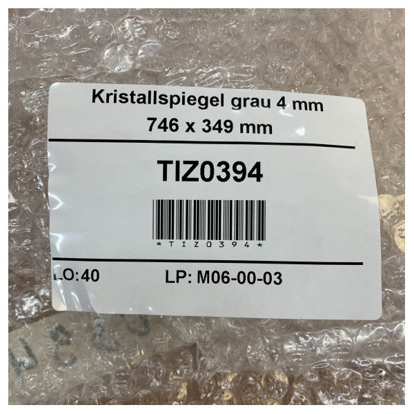 Hanse Yachts Krystallspeil Grå 4mm - 746 x 349 mm - Båt Interiør Speil