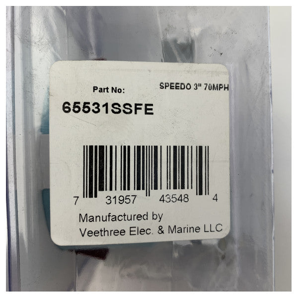 Veethree LOG Indicatore di velocità da 3 pollici 70 MPH - 65531SSFE