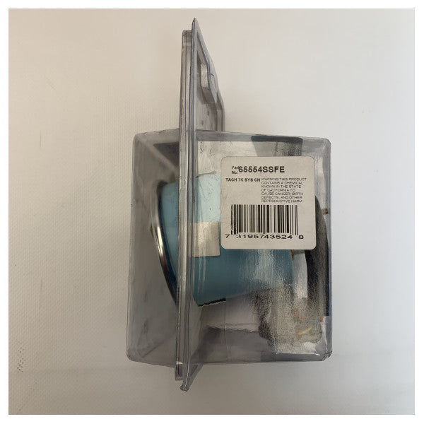 Teleflex 7000 RPM tachometer white with indicators - 65554SSFE