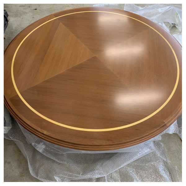 Tavolo in Teak Marino di Lusso Rotondo - Elegante Tavolo da Pranzo e Salone per Yacht o Barca