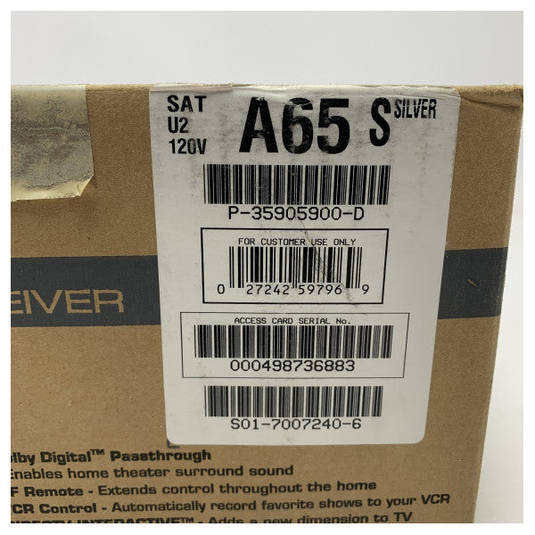 Цифровий супутниковий приймач Sony SAT-A65 - компактний, надійний морський супутниковий телевізійний приймач з підтримкою Dolby Digital