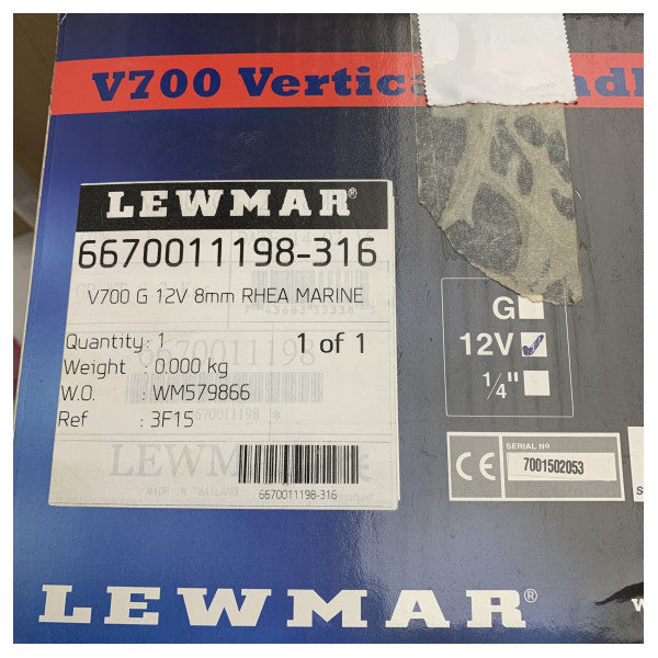 Lewmar 6670011198-316 - Pionowa winda kotwiczna V700 G 12V 8mm