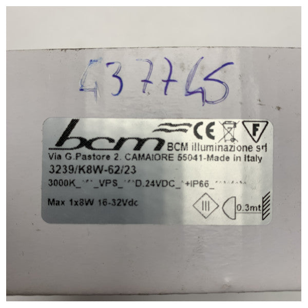 BCM 3239/K8W-62/23 مصباح LED داونلايت أسود 8 واط - 3000 ك - 24 فولت - IP66