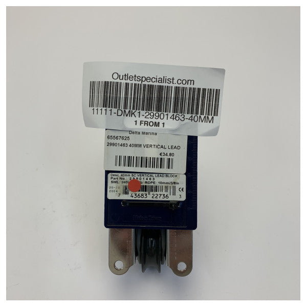Lewmar 29901463 40mm Vertikaler Führungsblock Einzelscheibe - 10 mm