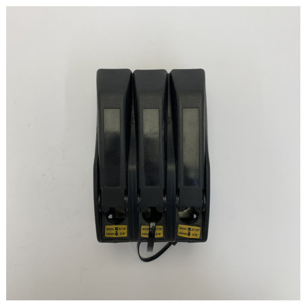 Lewmar D1 Seil-Klemmen Dreifach 10 bis 12mm Schwarz - 29101312BK