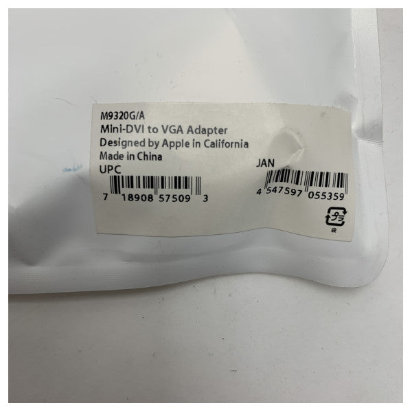 Καλώδιο προσαρμογέα Apple Mini DVI σε VGA για σύνδεση εξωτερικής οθόνης και προβολέα