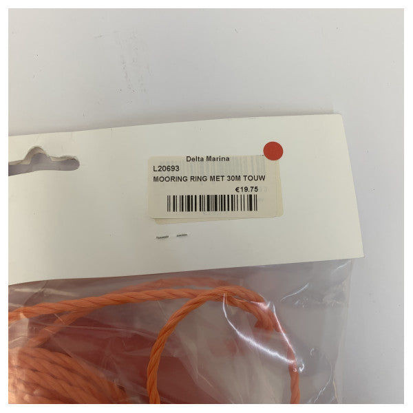 Anillo de amarre Belship L20693 con cuerda de 30M naranja