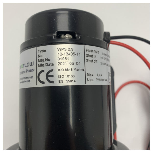 مضخة مياه ضغط Johnson WPS 2.9 11L/min 12V مع مستشعر - 10-13405-11