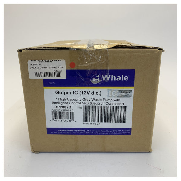 Whale BP2082B Gulper Musta Vedenjätepumpu 12V - 19L/m