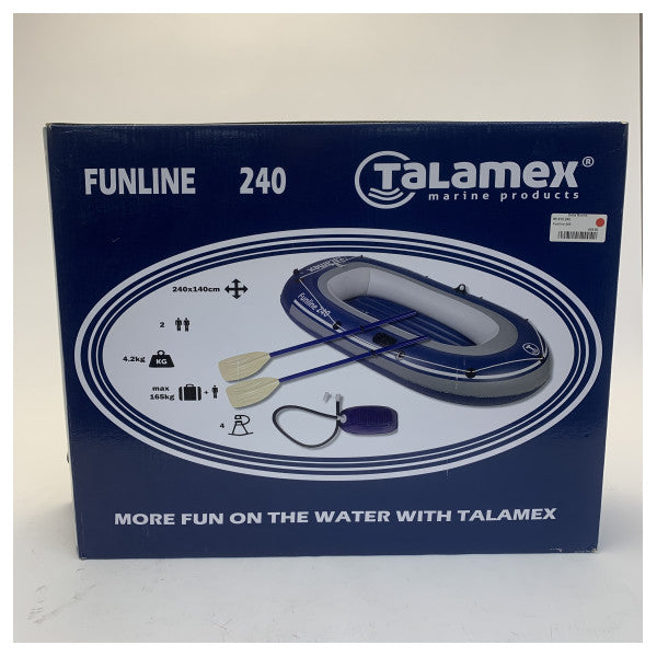 Talamex Funline 240 Inflatable Dinghy Blue - Incl Peddels Pump and Repairkit