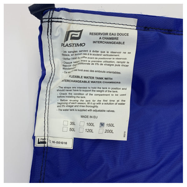 Plastimo fleksibilni vodeni rezervoar 150L plavi 16656