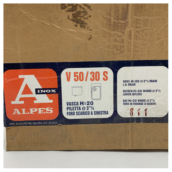 Кухонна раковина з нержавіючої сталі Alpes V50/30S 50 см