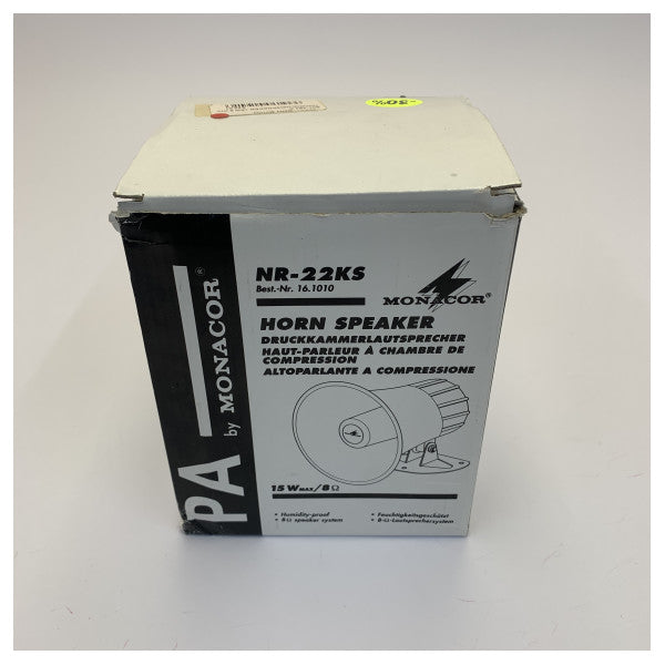 Monacor 15W/8 Ohm 600-7000Hz Vochtbestendige Hoornluidspreker