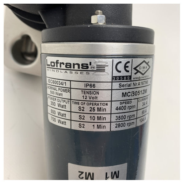 Lofrans Scorpion | X1 | 500W | 12V | 6 mm ankerspil med capstan - 70406