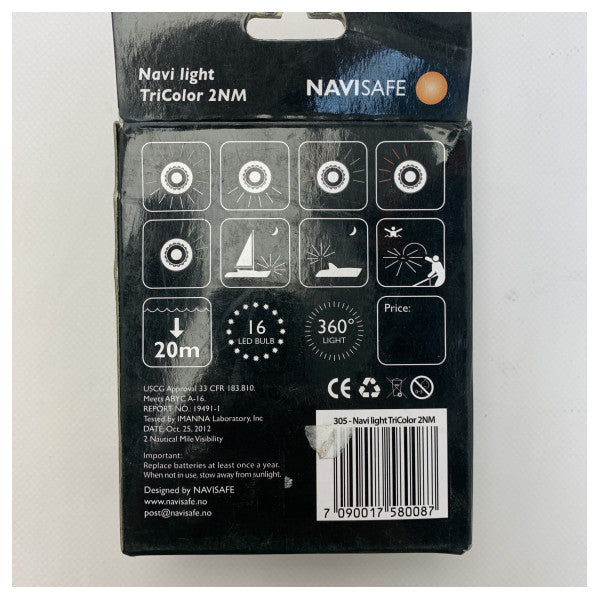 مصباح الملاحة NaviLight TriColor 2NM LED أسود