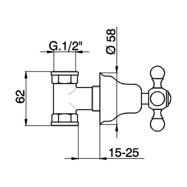 Rubinetto in ottone cromato di grado marino Cisal Arcana da 1/2 pollice - rubinetto durevole e resistente alla corrosione per uso nautico