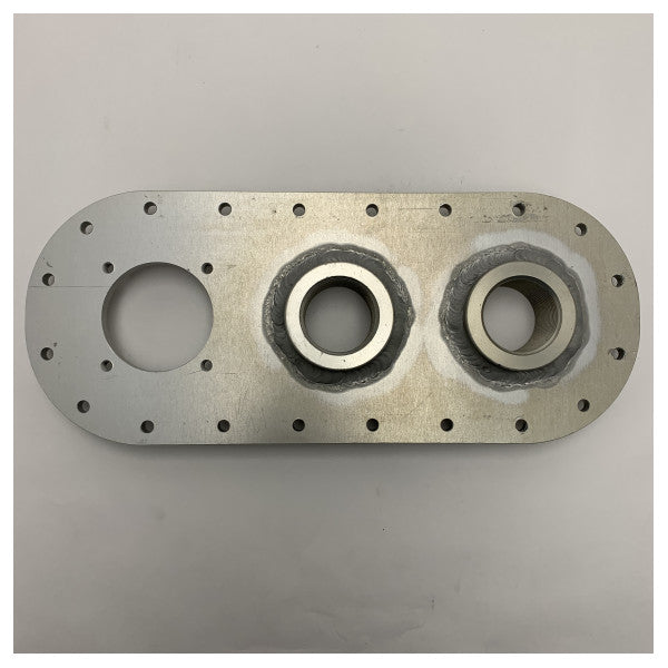 Holdbar marine sortvandstank med gennemgående plade med dobbelte 1-1/4 tommer fittings og korrosionsbestandigt metal