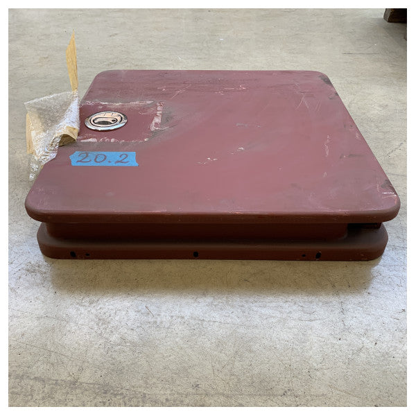 CRN Puerta plana de aluminio de grado marino 710x730x250mm con cerradura de acero inoxidable � Escotilla duradera resistente a la intemperie para barcos y mástiles.