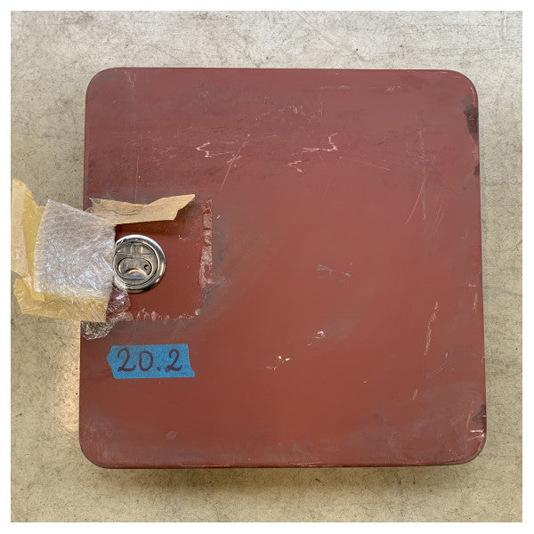 CRN Puerta plana de aluminio de grado marino 710x730x250mm con cerradura de acero inoxidable � Escotilla duradera resistente a la intemperie para barcos y mástiles.