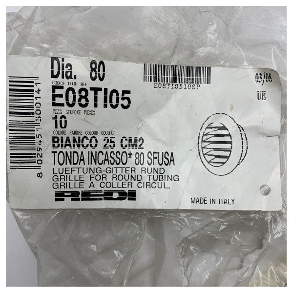 Marine Grade ABS Area Grille 80mm - Langlebige Lüftungsabdeckung für Boote und Yachten