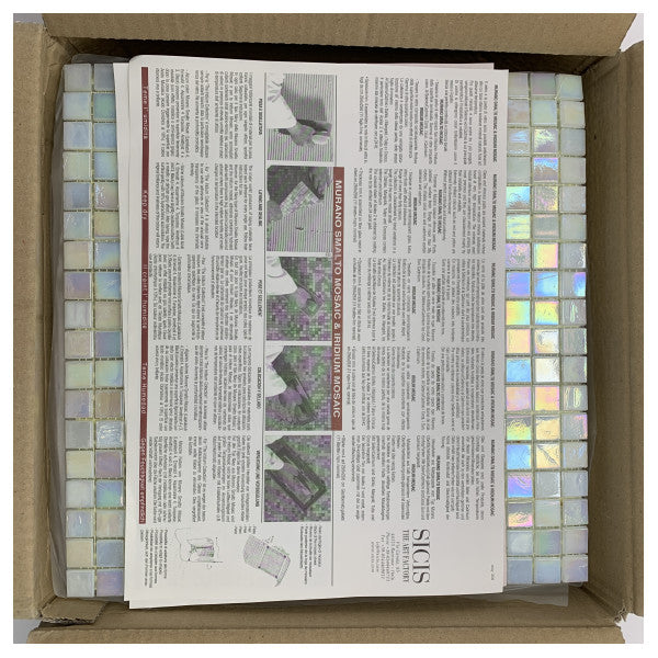 De Sicis Glimmer Mosaic 120 Passion Fruit - Durable Iridescent Glass Mosaic Tiles for Marine and Decorative Use 2m2