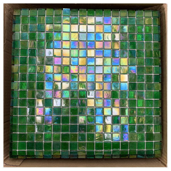 Sicis Glimmer High-Quality Glass Mosaic Tile for Marine Use � Durable, Water-Resistant Green Glimmer Tiles 2m2