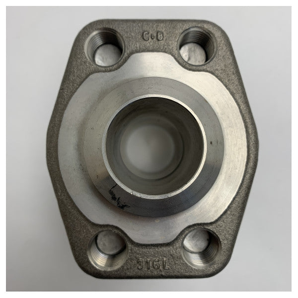 Marine Grade Edelstahl 316L Flanschkupplung 1,5 Zoll Linksgewinde Langlebig Seebeständig