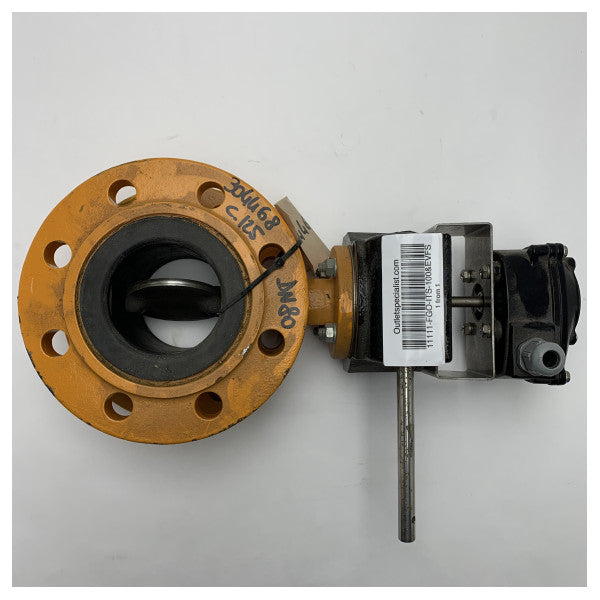 Hochwertige doppelt gekröpfte Absperrklappe DN80 für Marine- und Offshore-Anwendungen mit Positionssensor