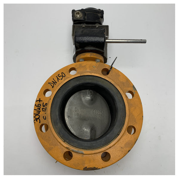 High-Quality Cast Iron Marine Butterfly Valve DN150 with Positioning Switch and Pro-Gear Actuator