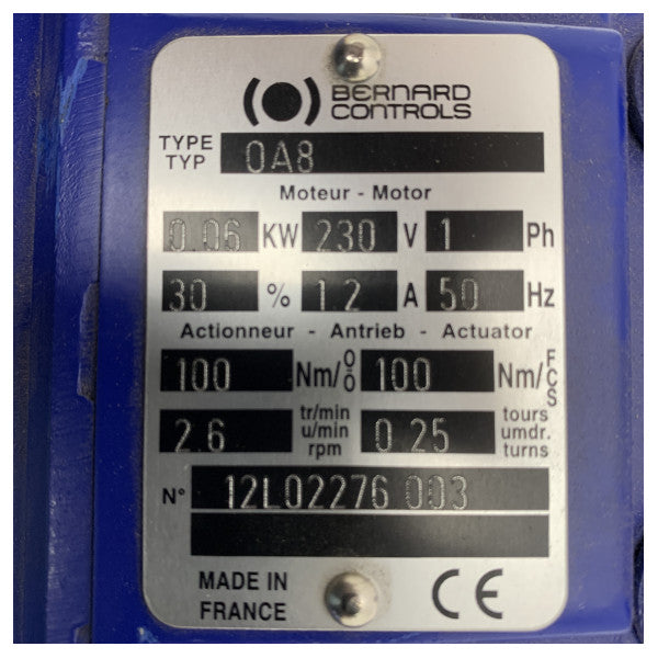 Bernard Hochwertige DN125 Marine Zwischenflanschklappe mit EPDM Auskleidung und Bernard Controls 230V Stellantrieb