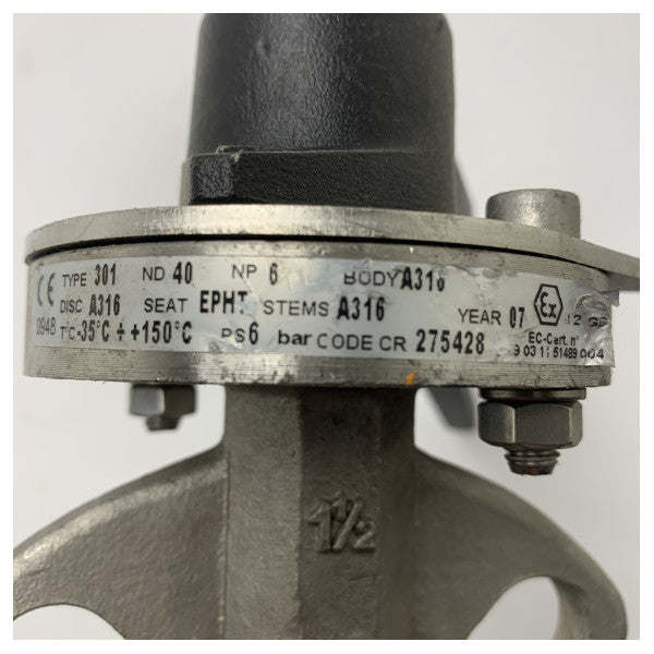 Edelstahl Zwischenflanschklappe DN40 PN6 mit Hebelgriff für Marine und Industrie