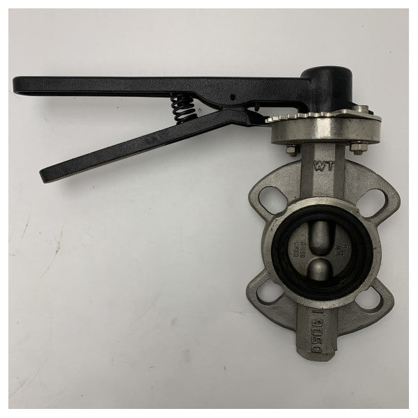 Stainless Steel 316 Wafer Butterfly Valve DN50 with Lever Handle for Marine Applications