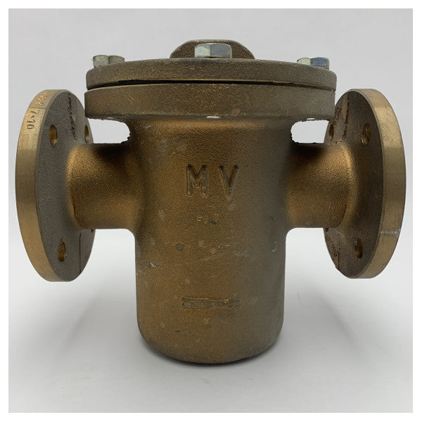 Filtro marino in linea di grado marino DN50 in bronzo e acciaio inox AISI per applicazioni marine resistenti alla corrosione