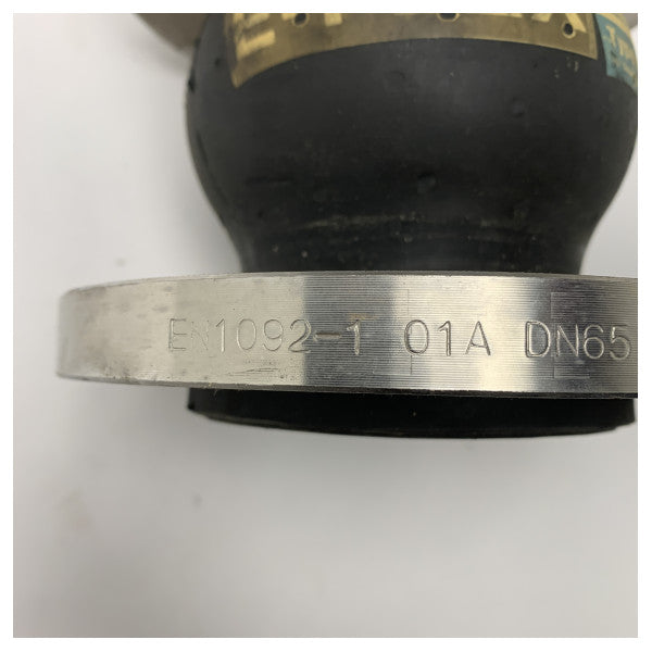 Flexibler Gummikompensator DN65 PN10/16 mit Edelstahlflanschen zur Schwingungsdämpfung und Wärmedehnung in Rohrleitungssystemen