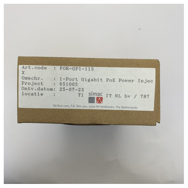 Inyector de potencia PoE Gigabit Ubiquiti GPI-115 - 1 puerto 802.3af
